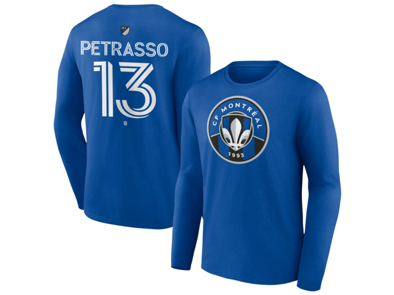 Youth CF Montreal #13 Luca Petrasso Team Authentic Long Sleeve T-Shirt - Royal