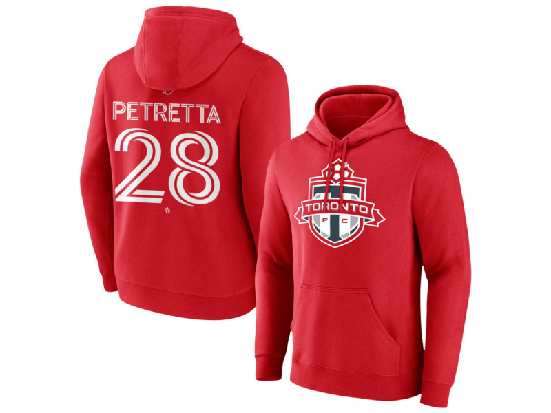 Men's Toronto FC #28 Raoul Petretta Team Authentic Pullover Hoodie - Red
