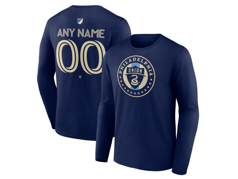 Men's Philadelphia Union Custom Team Authentic Long Sleeve T-Shirt - Navy
