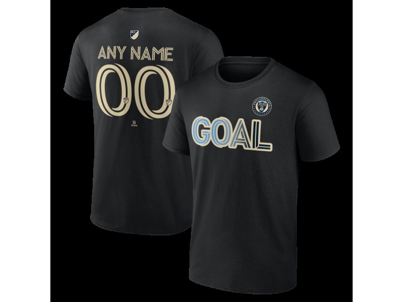 Men's Philadelphia Union Goal Custom T-Shirt - Black