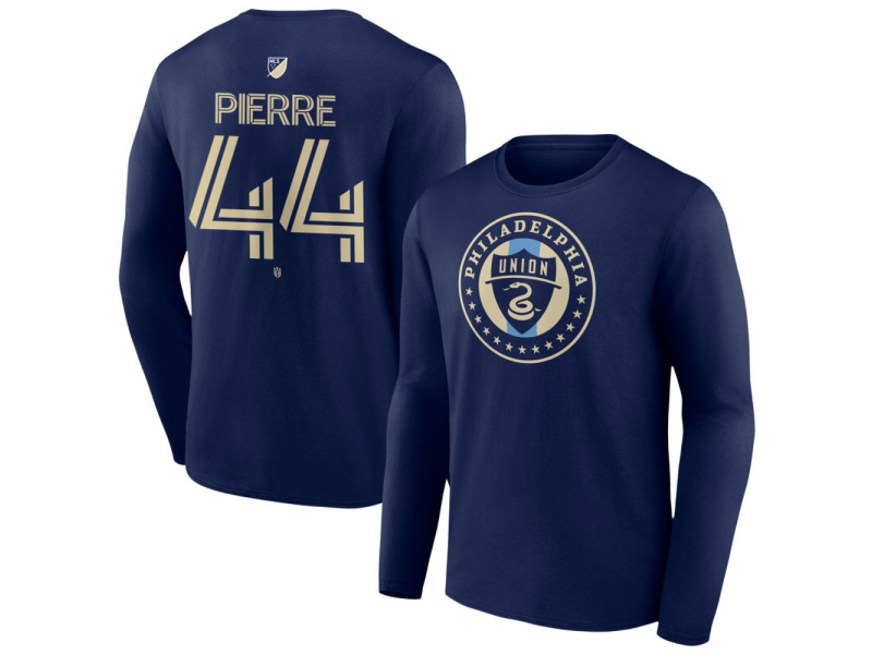 Men's Philadelphia Union #44 Neil Pierre Team Authentic Long Sleeve T-Shirt - Navy