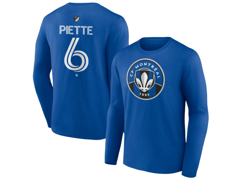 Men's CF Montreal #6 Samuel Piette Team Authentic Long Sleeve T-Shirt - Royal