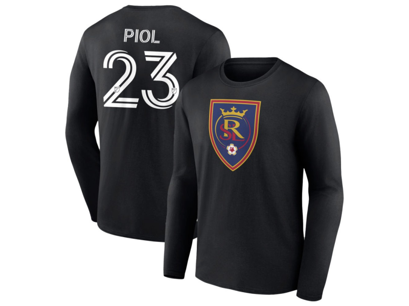 Men's Real Salt Lake #23 Ariath Piol Long Sleeve T-Shirt - Black