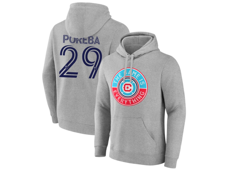 Men's Chicago Fire The Game Is Everything #29 David Poreba Pullover Hoodie - Gray