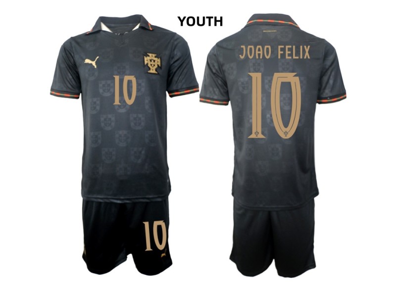 Youth JOAO FELIX Portugal 2026 World Cup Special Edition Away Fan Jersey - Black