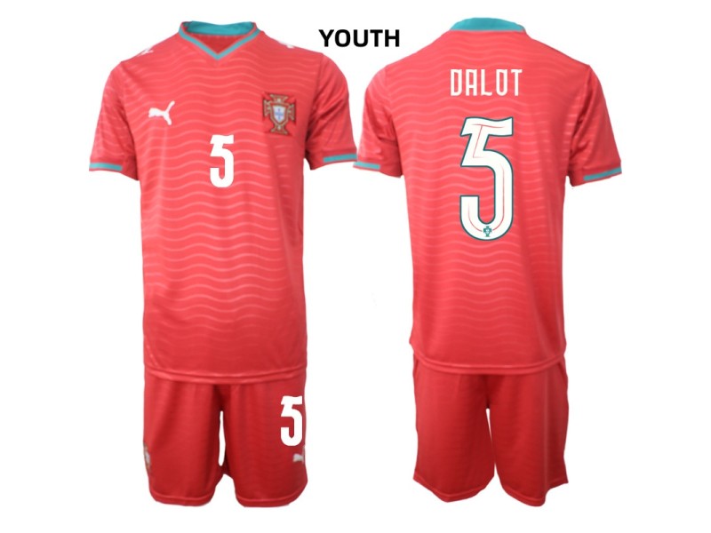 Youth DALOT Portugal 2026 World Cup Home Fan Jersey - Red