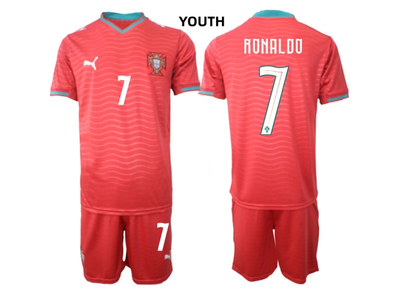Youth RONALDO Portugal 2026 World Cup Home Fan Jersey - Red