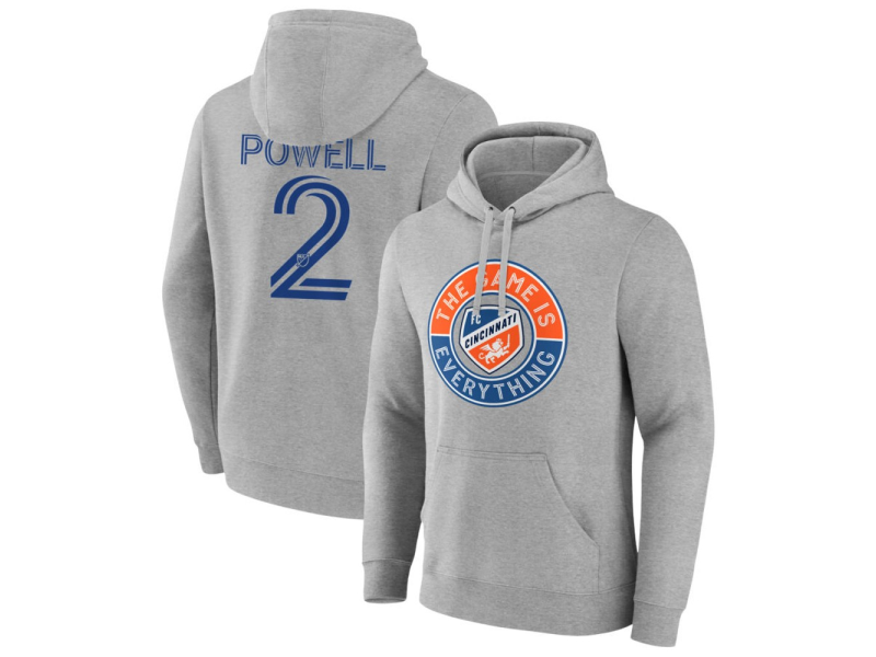 Men's FC Cincinnati The Game Is Everything #2 Alvas Powell Pullover Hoodie - Gray