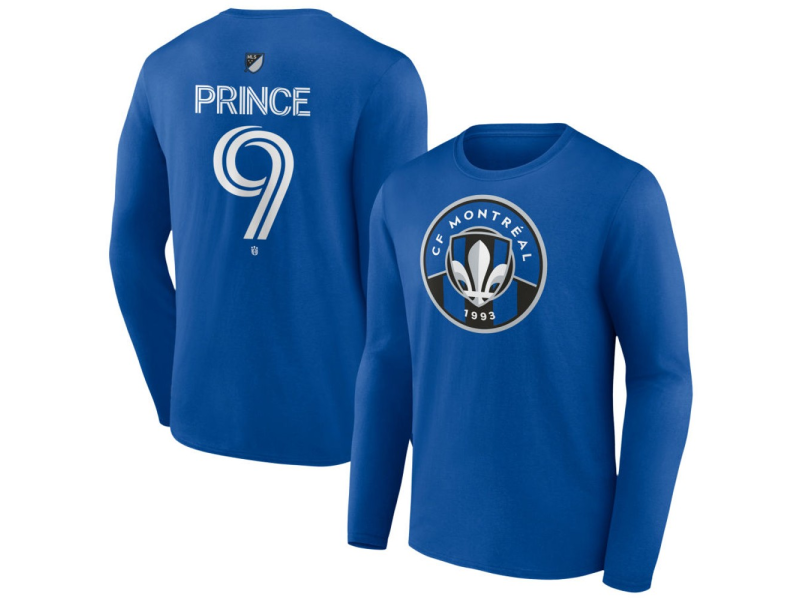 Men's CF Montreal #9 Prince Osei Owusu Team Authentic Long Sleeve T-Shirt - Royal