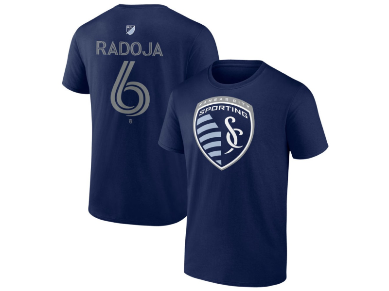 Men's Sporting Kansas City #6 Nemanja Radoja Team Authentic T-Shirt - Navy