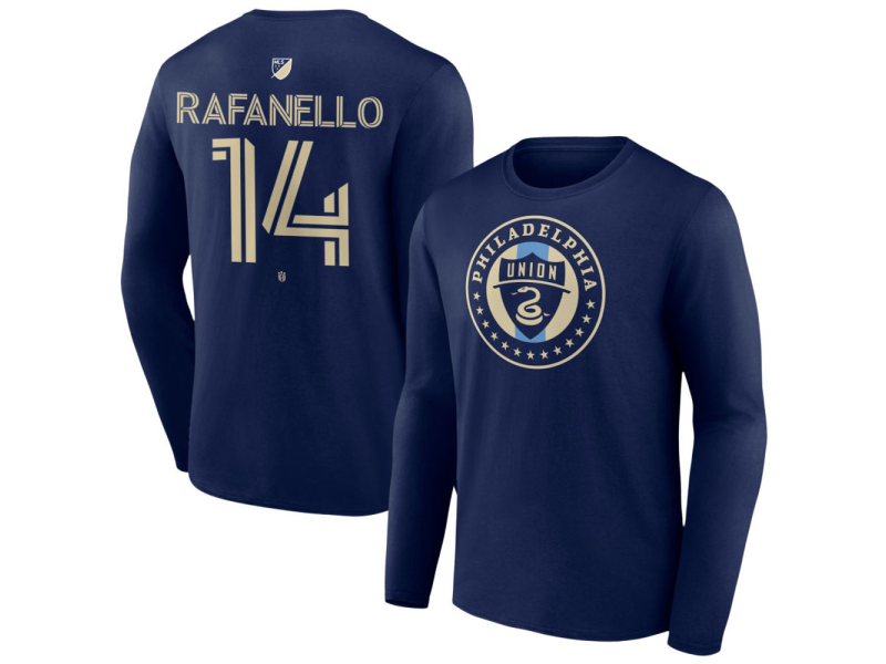 Men's Philadelphia Union #14 Jeremy Rafanello Team Authentic Long Sleeve T-Shirt - Navy