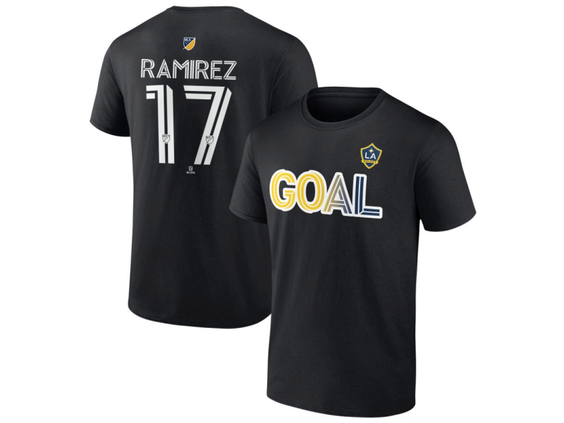 Men's LA Galaxy Goal #17 Christian Ramirez T-Shirt - Black