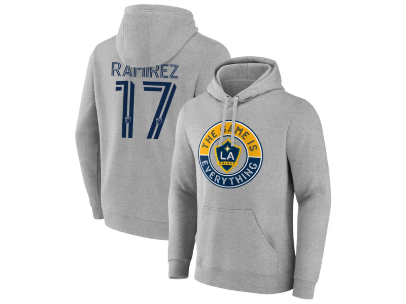 Men's LA Galaxy The Game Is Everything #17 Christian Ramirez Pullover Hoodie - Gray