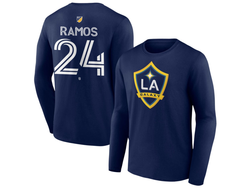 Men's LA Galaxy #24 Ruben Ramos Team Authentic Long Sleeve T-Shirt - Navy