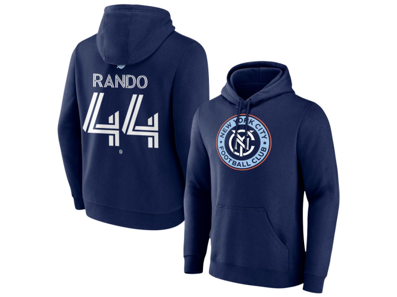 Men's New York City FC #44 Alex Rando Team Authentic Pullover Hoodie - Navy