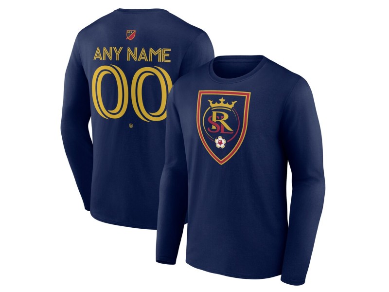Youth Real Salt Lake Custom Team Authentic Long Sleeve T-Shirt - Navy