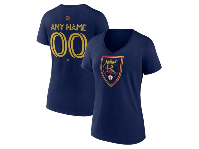 Women's Real Salt Lake Custom Team Authentic V-Neck T-Shirt - Navy