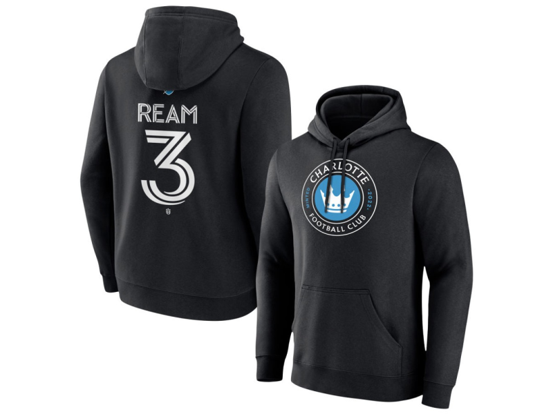 Men's Charlotte FC #3 Tim Ream Team Authentic Pullover Hoodie - Black