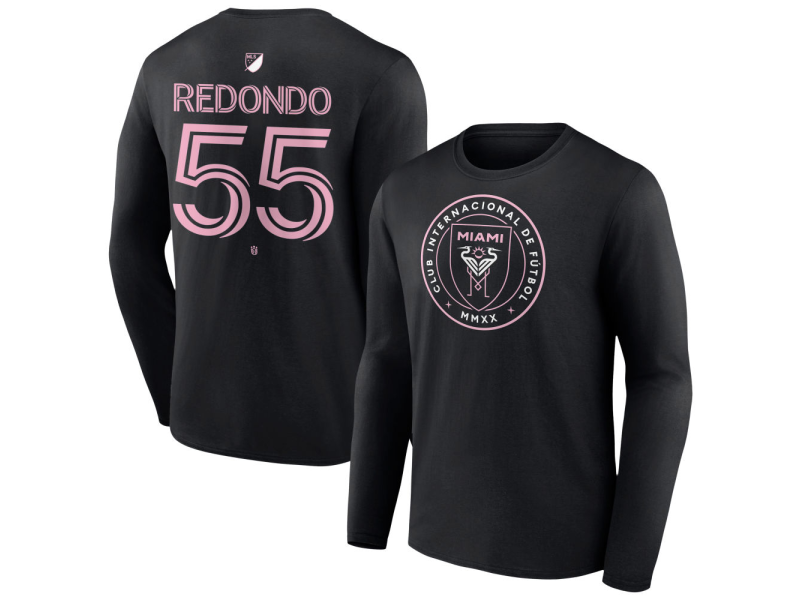 Men's Inter Miami CF Authentic Stack #55 Federico Redondo Long Sleeve T-Shirt - Black