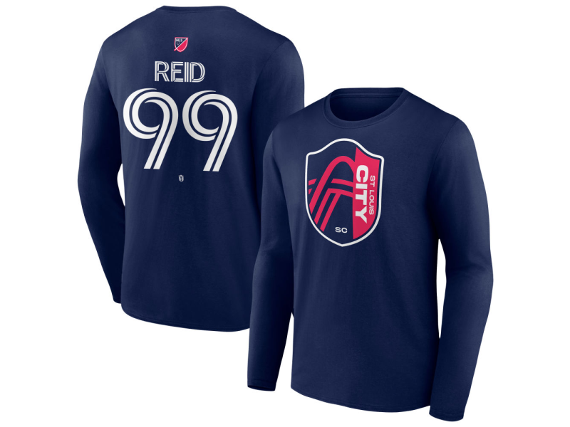 Men's St. Louis City SC #99 Jayden Reid Team Authentic Long Sleeve T-Shirt - Navy