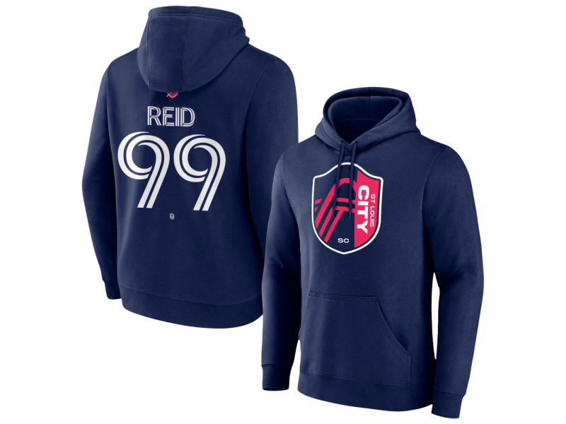Men's St. Louis City SC #99 Jayden Reid Team Authentic Pullover Hoodie - Navy