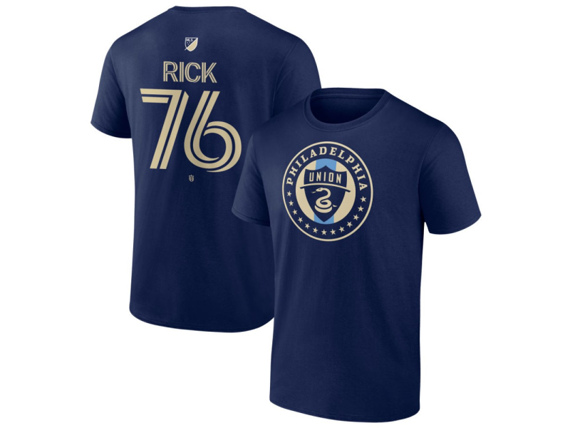 Men's Philadelphia Union #76 Andrew Rick Team Authentic T-Shirt - Navy