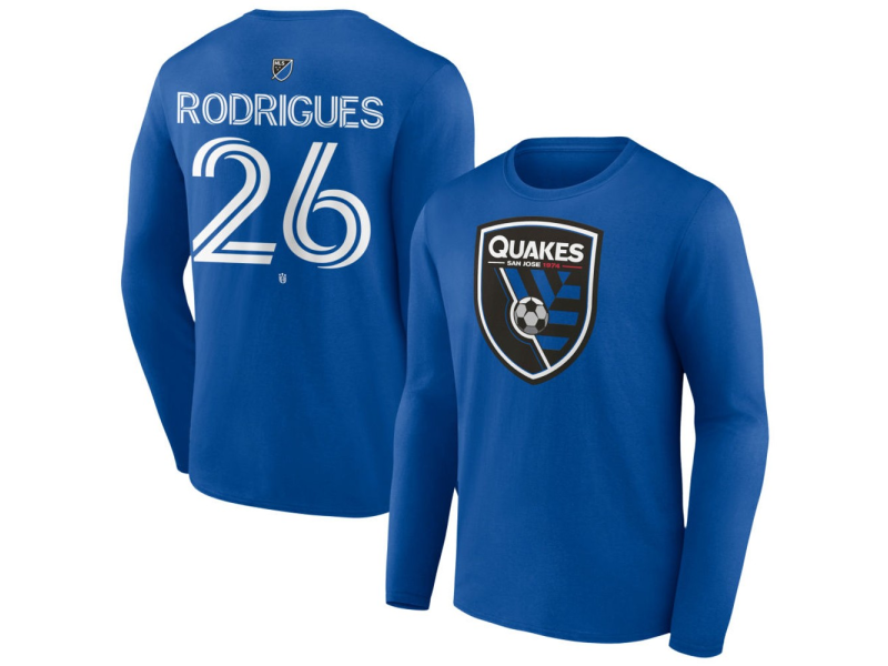 Youth San Jose Earthquakes #26 Antonio Rodrigues Team Authentic Long Sleeve T-Shirt - Royal