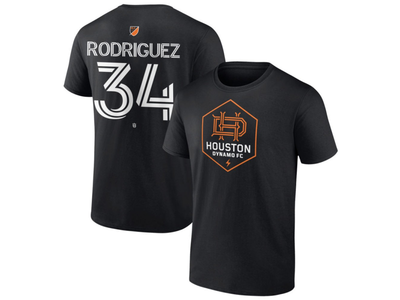 Youth Houston Dynamo FC Authentic Stack #34 Sebastian Rodriguez T-Shirt - Black