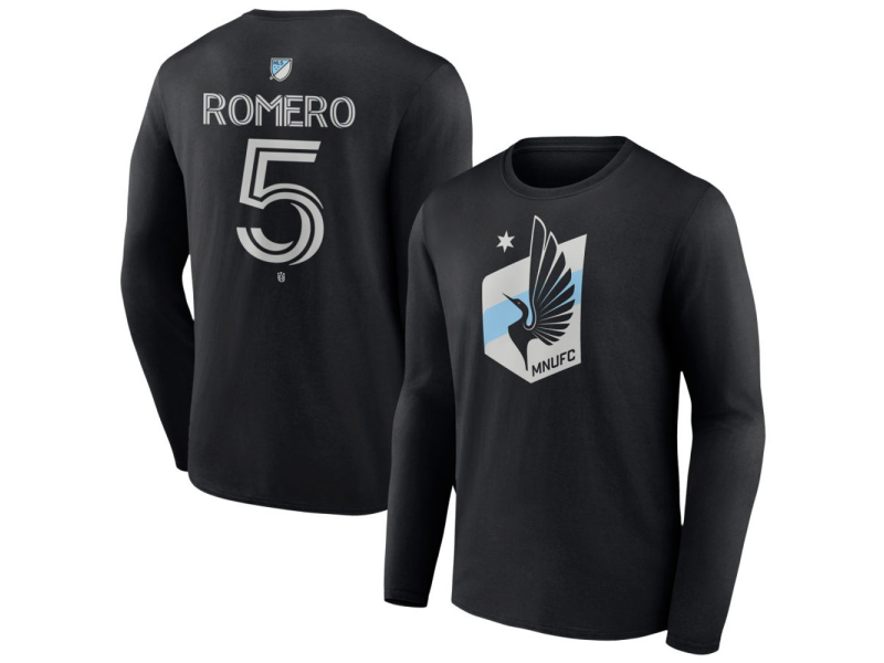 Youth Minnesota United FC #5 Nicolas Romero Team Authentic Long Sleeve T-Shirt - Black
