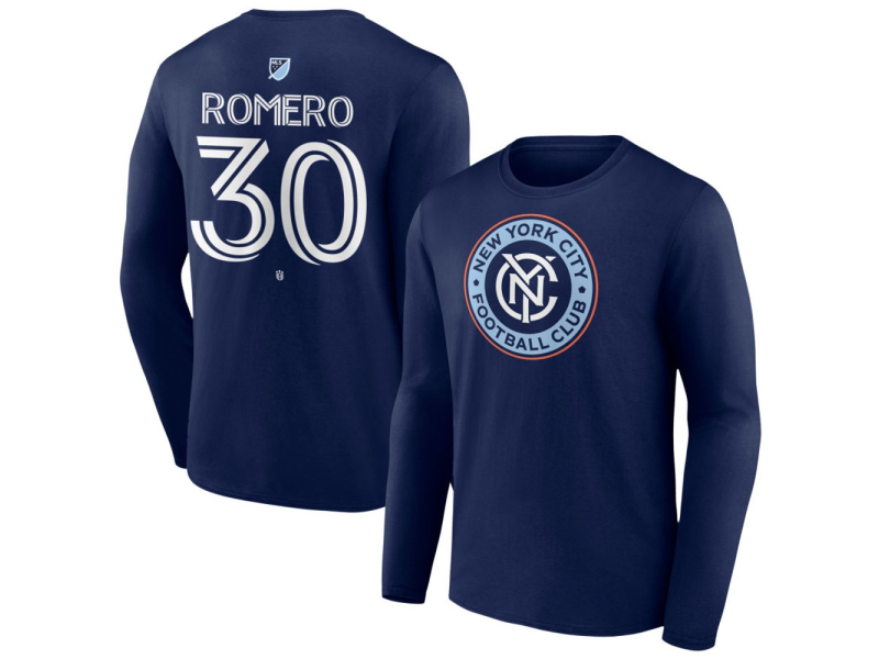 Men's New York City FC #30 Tomas Romero Team Authentic Long Sleeve T-Shirt - Navy