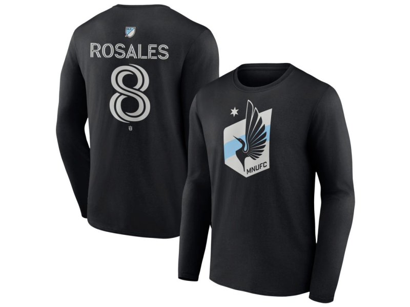 Men's Minnesota United FC #8 Joseph Rosales Team Authentic Long Sleeve T-Shirt - Black