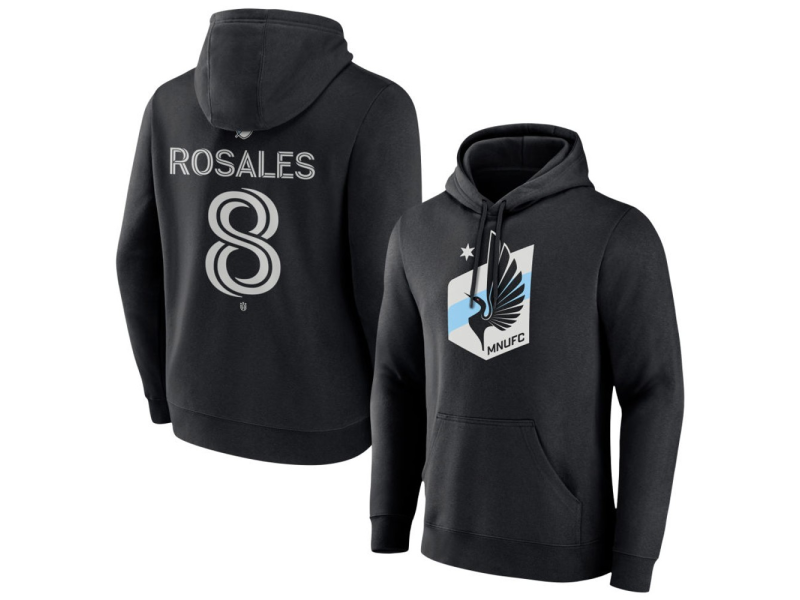 Youth Minnesota United FC #8 Joseph Rosales Team Authentic Pullover Hoodie - Black