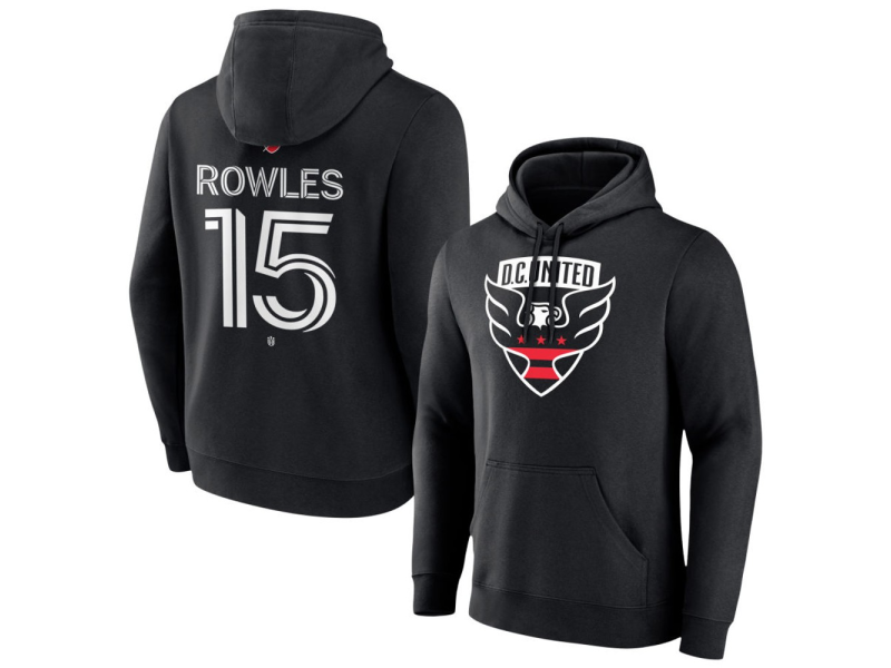 Men's D.C. United #15 Kye Rowles Team Authentic Pullover Hoodie - Black