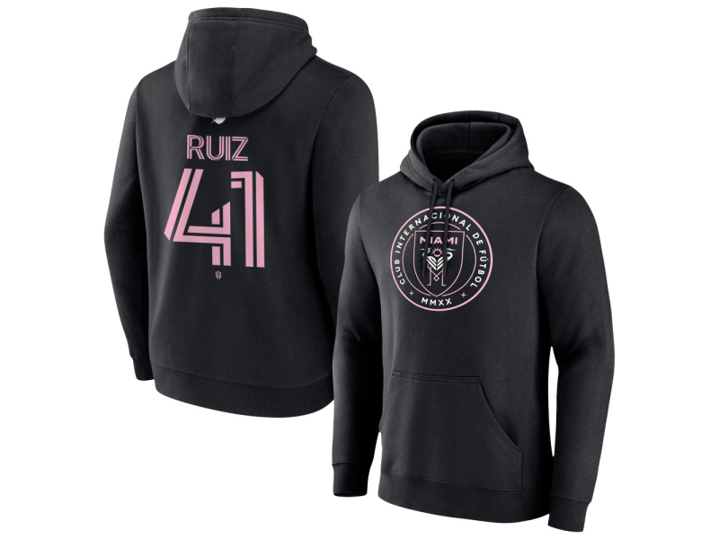 Youth Inter Miami CF Authentic Stack #41 David Ruiz Pullover Hoodie - Black