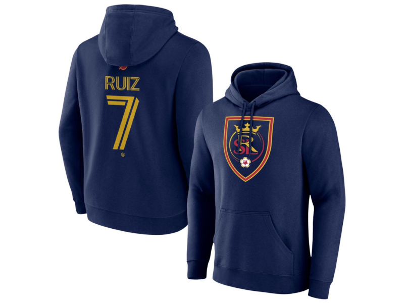 Youth Real Salt Lake #7 Pablo Ruiz Team Authentic Pullover Hoodie - Navy
