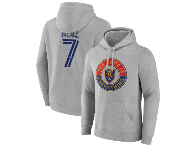 Men's Real Salt Lake The Game Is Everything #7 Pablo Ruiz Pullover Hoodie - Gray