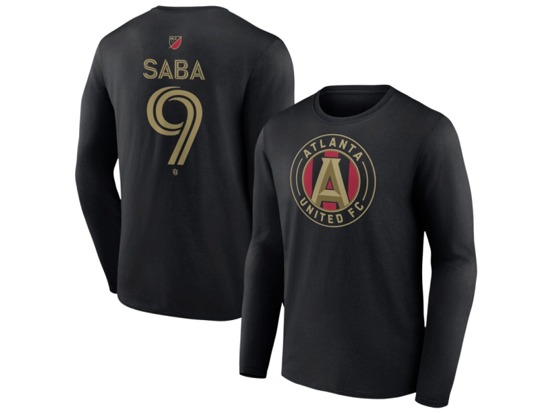 Men's Atlanta United FC #9 Saba Team Authentic Long Sleeve T-Shirt - Black