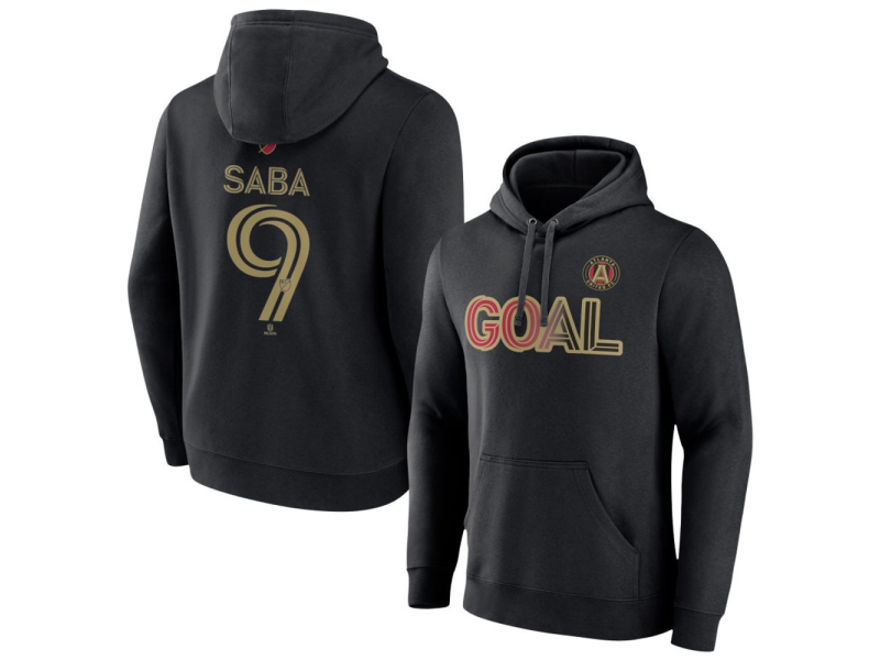 Men's Atlanta United FC Goal #9 Saba Pullover Hoodie - Black