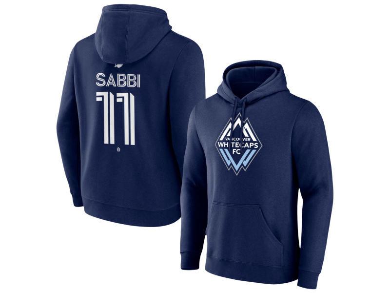 Men's Vancouver Whitecaps FC #11 Emmanuel Sabbi Team Authentic Pullover Hoodie - Navy