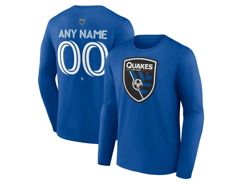Youth San Jose Earthquakes Custom Team Authentic Long Sleeve T-Shirt - Royal