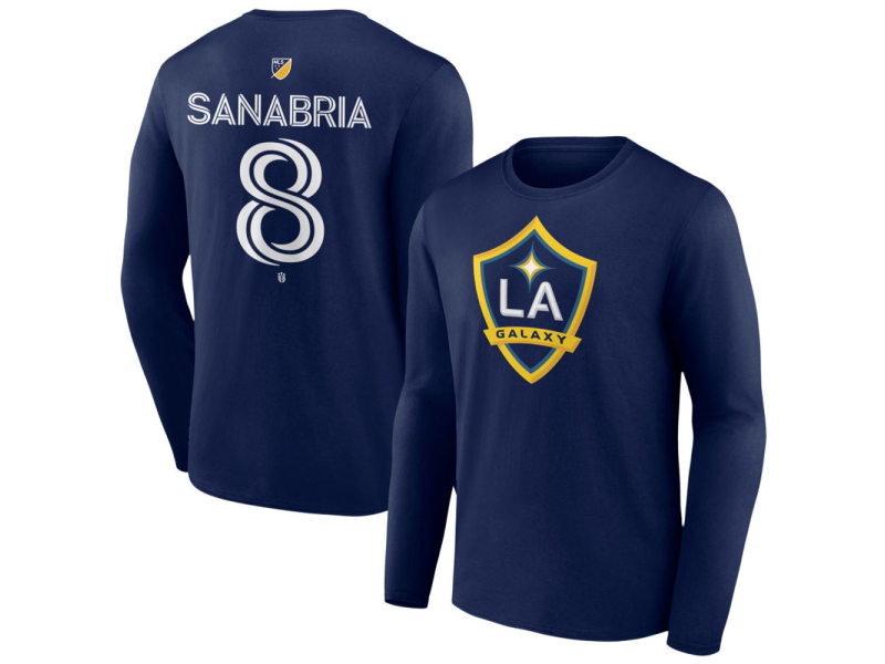 Youth LA Galaxy #8 Lucas Sanabria Team Authentic Long Sleeve T-Shirt - Navy