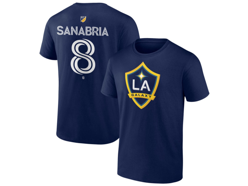 Men's LA Galaxy #8 Lucas Sanabria Team Authentic T-Shirt - Navy