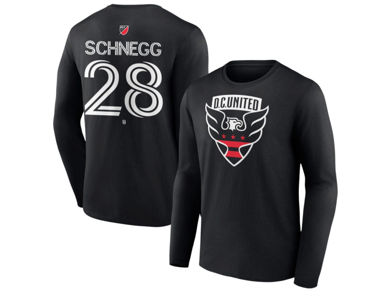 Youth D.C. United #28 David Schnegg Team Authentic Long Sleeve T-Shirt - Black
