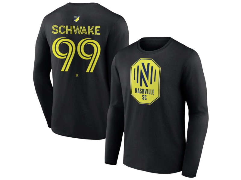 Men's Nashville SC #99 Brian Schwake Team Authentic Long Sleeve T-Shirt - Black