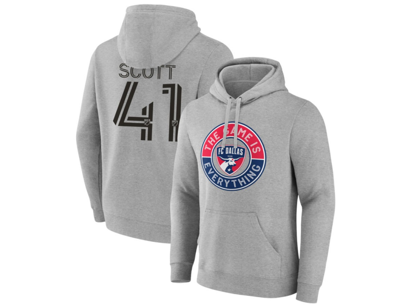 Men's FC Dallas The Game Is Everything #41 Tarik Scott Pullover Hoodie - Gray