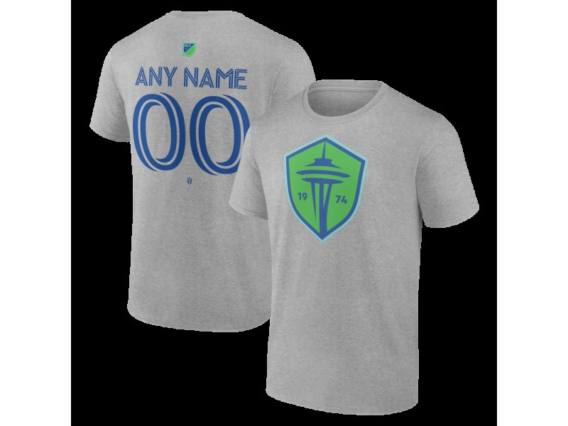 Men's Seattle Sounders FC Authentic Stack Custom T-Shirt - Gray