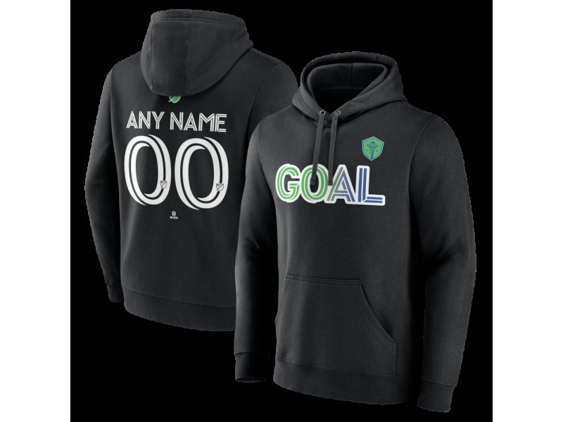 Men's Seattle Sounders FC Goal Custom Pullover Hoodie - Black