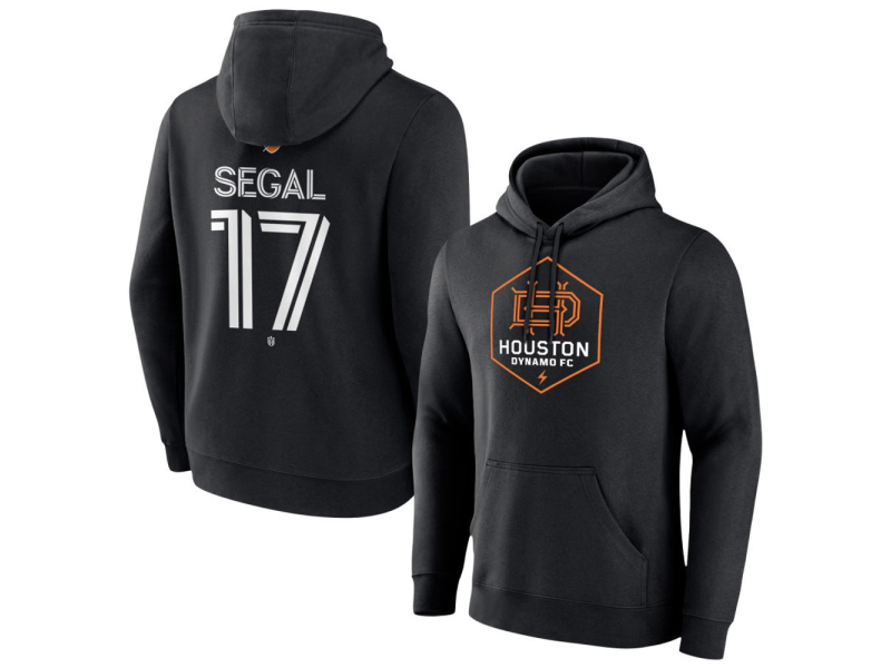 Youth Houston Dynamo FC Authentic Stack #17 Gabriel Segal Pullover Hoodie - Black