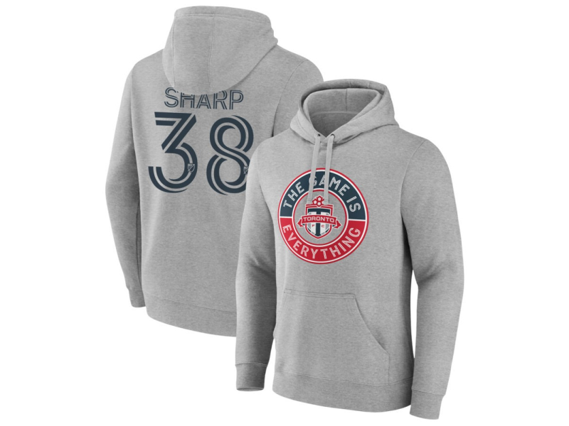 Men's Toronto FC The Game Is Everything #38 Charlie Sharp Pullover Hoodie - Gray