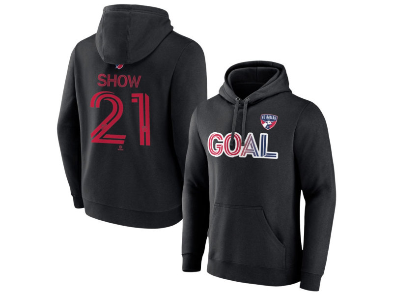 Men's FC Dallas Goal #21 Manuel Cafumana Show Pullover Hoodie - Black